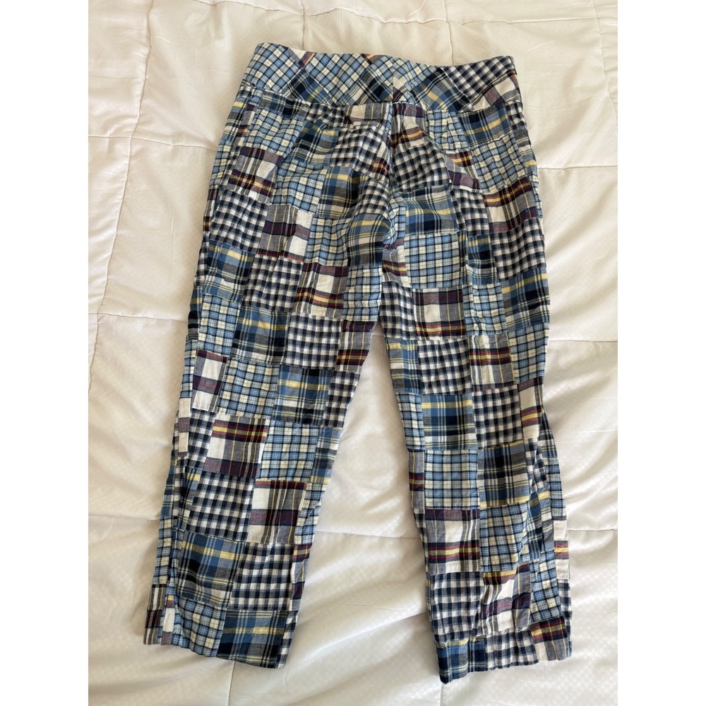 J Mclaughlin Patchwork Madras Plaid Pants Womens … - image 6